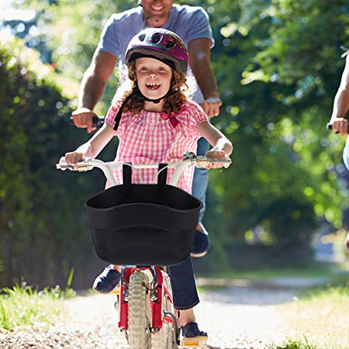 CLISPEED Cesta de bicicleta infantil delantera y trasera para bicicleta infantil, cesta de mimbre, cesta de mimbre desmontable, cesta para bicicleta para scooter, portaequipajes, cesta