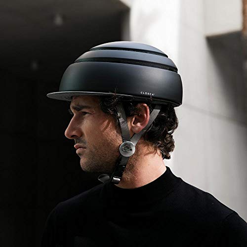 Closca Casco de Bicicleta para Adulto, Plegable Helmet. Casco de Bici y Patinete Eléctrico/Scooter para Mujer y Hombre Unisex. Negro/Talla M. Diseño Patentado