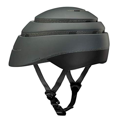 Closca Casco de Bicicleta para Adulto, Plegable Helmet Loop. Casco de Bici y Patinete Eléctrico/Scooter para Mujer y Hombre Unisex. Negro/Negro, Talla M