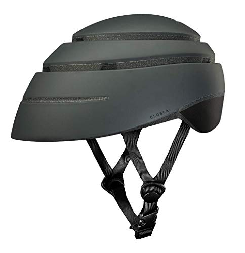 Closca Casco de Bicicleta para Adulto, Plegable Helmet Loop. Casco de Bici y Patinete Eléctrico/Scooter para Mujer y Hombre Unisex. Negro/Negro, Talla M