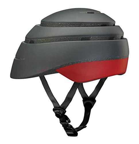 Closca Casco de Bicicleta para Adulto, Plegable Helmet Loop. Casco de Bici y Patinete Eléctrico/Scooter para Mujer y Hombre Unisex. Negro/Vino, Talla L