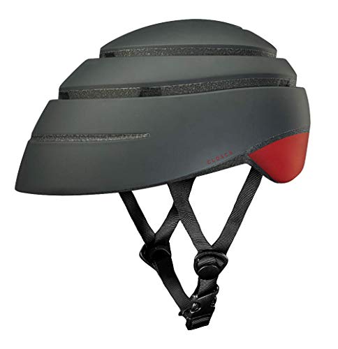 Closca Casco de Bicicleta para Adulto, Plegable Helmet Loop. Casco de Bici y Patinete Eléctrico/Scooter para Mujer y Hombre Unisex. Negro/Vino, Talla L