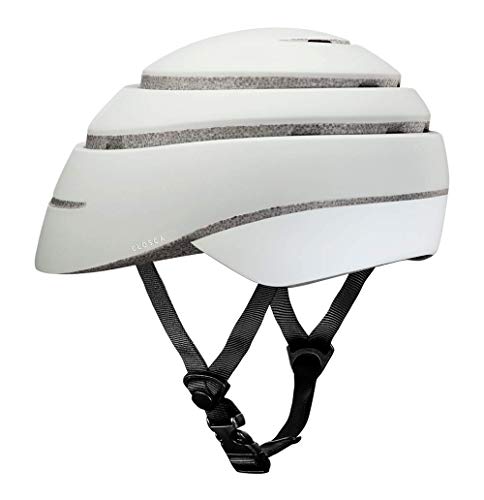 Closca Casco de Bicicleta para Adulto, Plegable Helmet Loop. Casco de Bici y Patinete Eléctrico/Scooter para Mujer y Hombre Unisex. Perla/Blanco, Talla M