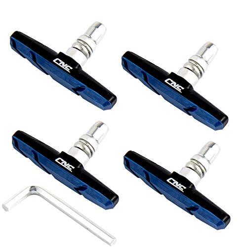 CNC Pastillas de Freno V Brake, Pastillas Freno V de 70 mm para Bicicleta, Azul/Negro, 2 Pares