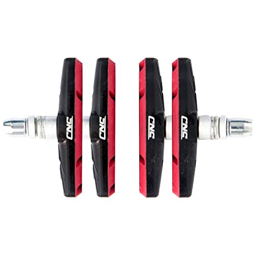 CNC Pastillas de Freno V Brake, Pastillas Freno V de 70 mm para Bicicleta, Negro/Rojo, 2 Pares