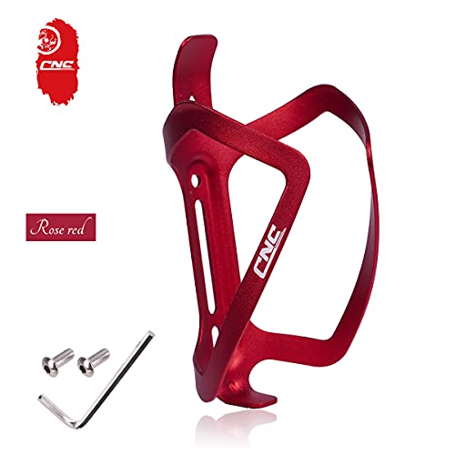 CNC Portabidón para Bicicleta, Portabidones para Bicicleta MTB，Aluminio Portabidón de Bicicleta，2 pcs, Rojo