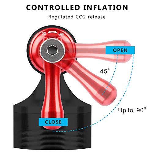 CO2 Inflador,Bombona CO2 Bicicleta Inflador CO2 para MTB Schrader y Presta,Bomba de Aire Inflable de CO2 para Bicicleta,Adecuada para Cilindros de CO2 12g 16g 20g 25g - No Incluye Cartucho