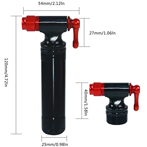 CO2 Inflador,Bombona CO2 Bicicleta Inflador CO2 para MTB Schrader y Presta,Bomba de Aire Inflable de CO2 para Bicicleta,Adecuada para Cilindros de CO2 12g 16g 20g 25g - No Incluye Cartucho