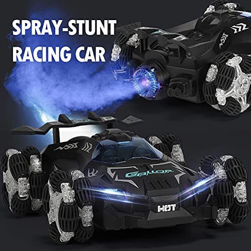 Coche Teledirigido, BMSARE 2,4GHz Coche Teledirigidos con Luz LED, 360° Rociar Deriva Coche con Batería Recargable, 4x4 Alta Velocidad 20km/h RC Coche para Niños Regalo Cumpleaños