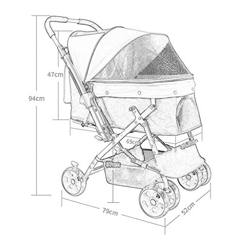 Cochecito para Mascotas Carro Cochecito del animal doméstico del perro del portador de la carretilla de remolque plegable retro Buggy Buggy mascota carrito silleta for perros y gatos para Perro Gatos