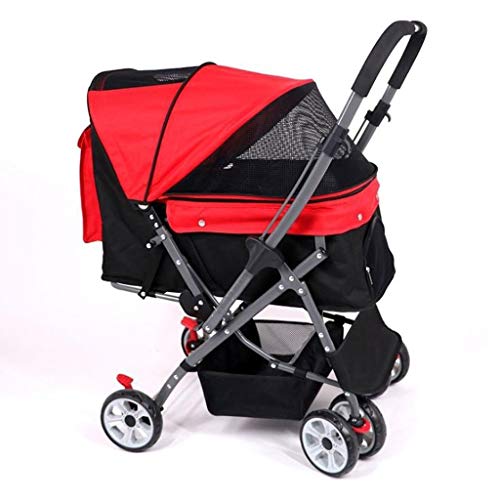 Cochecito para Mascotas Carro Cochecito del animal doméstico del perro del portador de la carretilla de remolque plegable retro Buggy Buggy mascota carrito silleta for perros y gatos para Perro Gatos