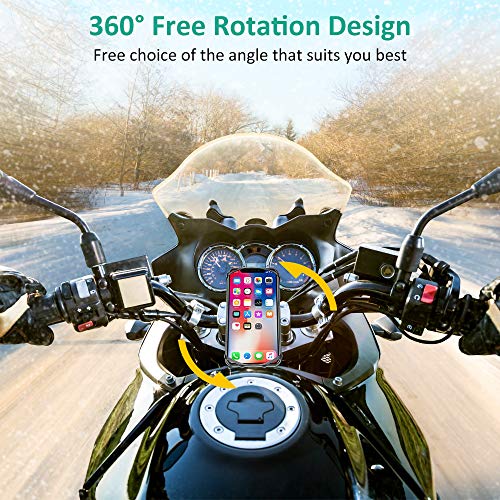 Cocoda Soporte Movil Bicicleta, 360° Rotación Soporte Móvil Moto Bici, Anti Vibración Porta Telefono Motocicleta Compatible con iPhone 13 Pro Max/13 Pro/12 Pro MAX/XS MAX/XR, Samsung y 3.5-6.5" Móvil