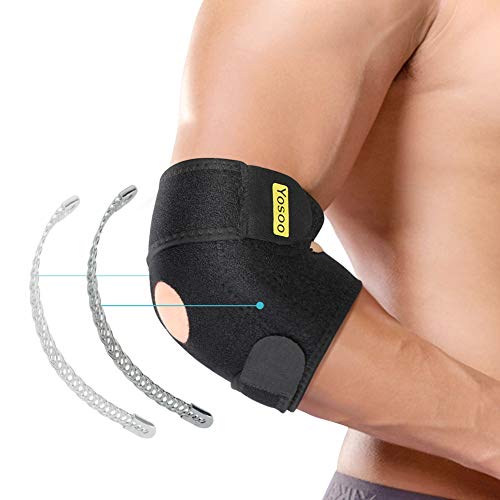 Codera Deportivas, Codera Tendinitis con Estabilizadores Dobles de Resortes, Codo Golf Ajustable, Codo Tenista, Compresión de Codo para Esguince Artritis, Codera para Epicondilitis, Alivio del Dolor