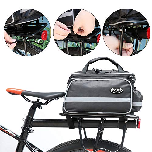 COFIT Bolsa para Maletero de Bicicleta, Bolso de Viaje Portátil Extensible para el Asiento Trasero de la Bicicleta Pannier de 25L