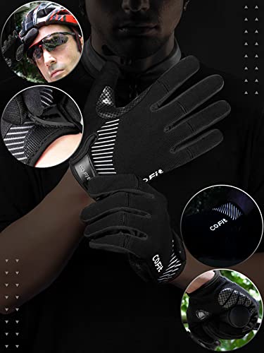 COFIT Guantes de Ciclismo Antideslizantes, Guantes Unisex de Dedo Completo Guantes de Bicicleta con Pantalla Táctil para Montar en BMX ATV MTB, Ciclismo en Bicicleta-M/ L/ XL/ XXL