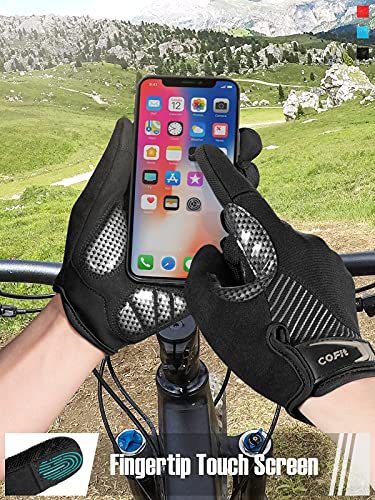 COFIT Guantes de Ciclismo Antideslizantes, Guantes Unisex de Dedo Completo Guantes de Bicicleta con Pantalla Táctil para Montar en BMX ATV MTB, Ciclismo en Bicicleta-M/ L/ XL/ XXL