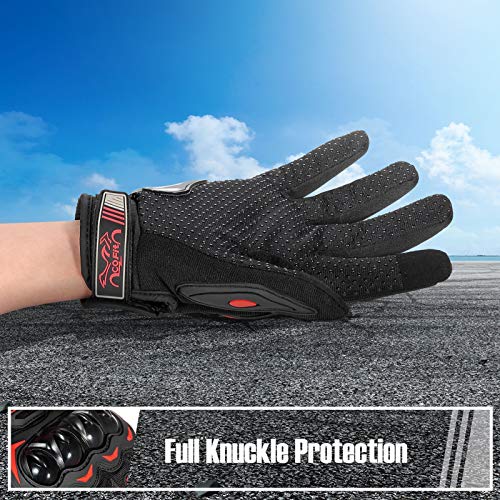 COFIT Guantes de Motos, Guantes de Pantalla Táctil Full Touch para Carreras de Motos, MTB, Escalada, Senderismo y Otros Deportes al Aire Libre - Rojo XL