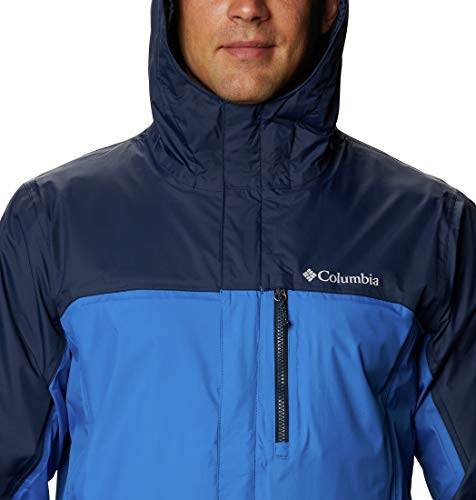 Columbia Pouring Adventure II , Chaqueta impermeable Hombre, Azul (Bright Indigo, Collegiate Navy), L