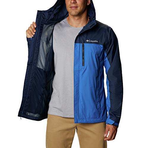 Columbia Pouring Adventure II , Chaqueta impermeable Hombre, Azul (Bright Indigo, Collegiate Navy), L