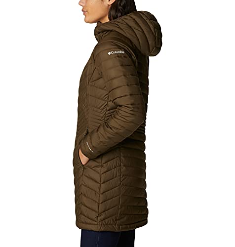 Columbia Powder Lite, Chaqueta de longitud media, Mujer, Verde (Olive Green) Talla M