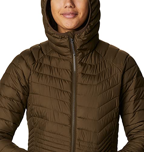 Columbia Powder Lite, Chaqueta de longitud media, Mujer, Verde (Olive Green) Talla M