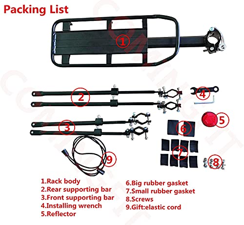 COMINGFIT® Capacidad de 80 kg, portabicicletas Ajustable Portaequipajes-Estante Súper Fuerte Mejora Estante para Bicicletas 4-Strong-Leg Bicycle Carrier