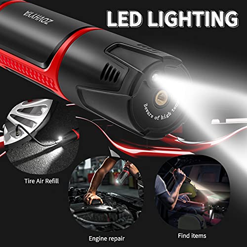 Compresor de Aire Portátil 150PSI Mini Bomba de Aire 4500Mah Mini Inflador Eléctrico Usb C Recargable con Pantalla Digital Luz LED PSI BAR KPA KG/CM2 para Coche Motocleta Neumático Anillo de Natación