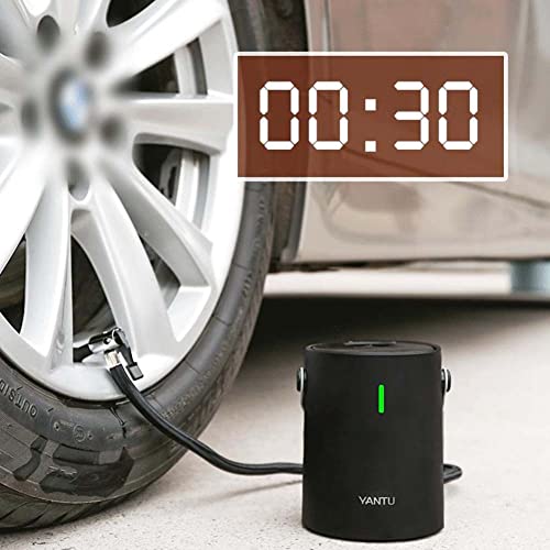 Compresor de aire portátil, mini inflador de neumáticos inalámbrico, recargable 1500 mAh 150 PSI con luces LED digitales para coche, bicicleta, bola y otros inflables