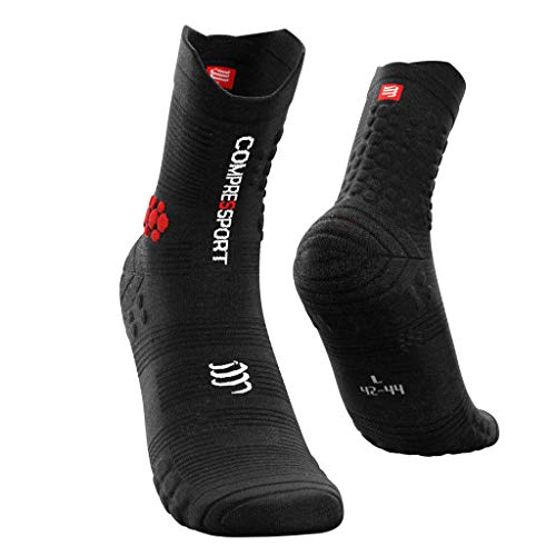 COMPRESSPORT Pro Racing Socks v3.0 Trail Calcetines para Correr, Unisex-Adult, Negro, T1