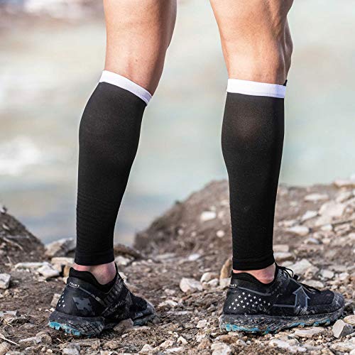 COMPRESSPORT R2V2 - Manga de compresión para las pantorrillas - Protección muscular, rendimiento y recuperación para el deporte - Ultraligero y anti-fatiga - Correr, Ciclismo, Trail y Triatlón