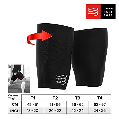 COMPRESSPORT Under Control Quad Manga de compresión, Unisex-Adult, Negro, T2