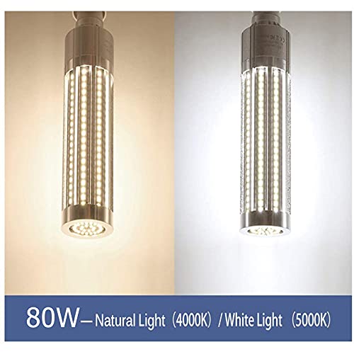 COMY Super Brillante Bombillas LED 80W Bombilla Maíz 9600LM Equivalentes Incandescente Bombillas 800W, Lampara Bombilla E27/E39 Led No Regulable, para Almacén Taller Garaje,Natural Light