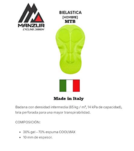 Conjunto Ciclismo // Camiseta con Cremallera modelo RELAX // Pantalón con Tirantes modelo 402// Badana Plus Coolmax // Textiles con las Últimas Tecnologías X-Static y Sanitazed (Blanco Dorado, M, m)