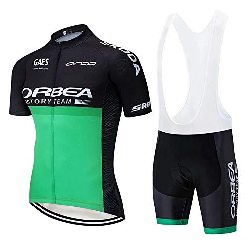 Conjunto Traje Ciclismo para Hombre, Maillot Ciclismo Mangas Cortas y Culotte Bicicleta con 3D Gel Pad, Equipacion Ciclismo para Verano