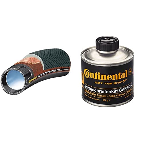 Continental Cont-7 Tubular De Carretera, Unisex Adulto, Negro, 700 X 25 + Schlauchreifenkitt Für Carbonfelgen, Dose À 200 G, Mit Pinsel  Bote Pegamento, Unisex, Negro, Talla Única