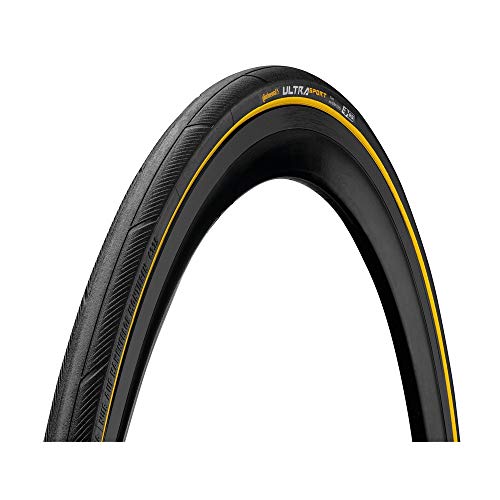 Continental Cubierta Carretera Ultra Sport III Negro-Amarillo-Medidas: 700 x 25 Neumáticos para Bicicleta, Adultos Unisex, Talla Única