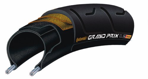 Continental Grand Prix - Cubierta para neumático de Bicicleta,622 mm, Negro, Talla:700 x 25C + Fahrradschlauch Race 28  Cámara, Unisex Adulto, Negro-Negro, S