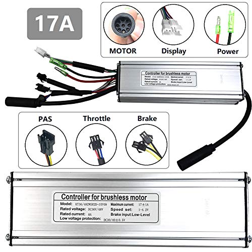 Controlador E-Bike, controlador de doble accionamiento E-Bike 17A, accesorios eléctricos de conversión de batería de litio para bicicleta de montaña