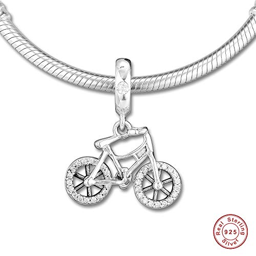 COOLTASTE Abalorio colgante de bicicleta de primavera brillante de 2019, plata 925, compatible con pulseras Pandora originales