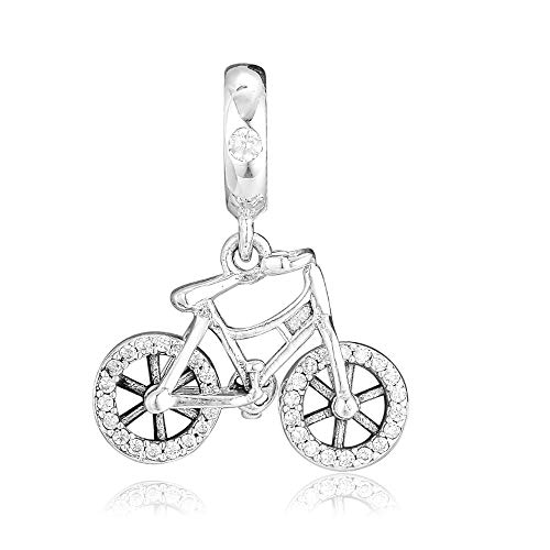 COOLTASTE Abalorio colgante de bicicleta de primavera brillante de 2019, plata 925, compatible con pulseras Pandora originales