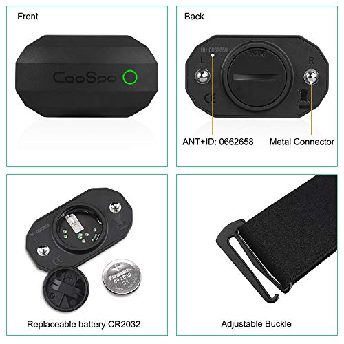 COOSPO Frecuencia de Cardíaca Monitor Sensor Banda Ant+ y Bluetooth HRM Sensor de Pulsómetros con Pecho Funciona con Aplicaciones de Fitness, Ciclocomputadores