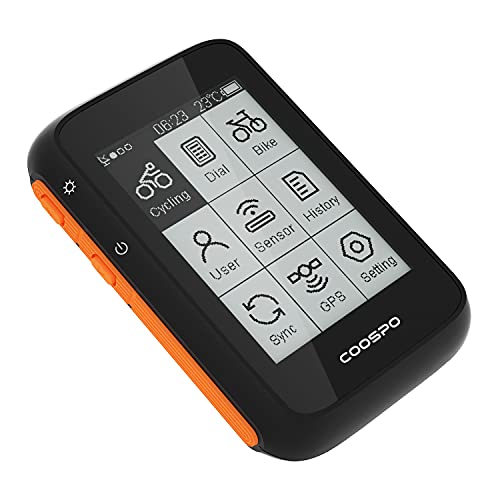 COOSPO Ordenador de Bicicleta GPS Inalámbrico Bluetooth 5.0 y Ant + Ciclocomputador Automática Pantalla LCD Grande de 2,4 Pulgadas