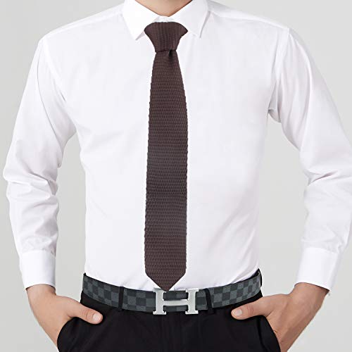 Corbata estrecha de punto marrón | 5 años de garantía | Regalos para hombres | Accesorios para padrinos | Corbata de boda