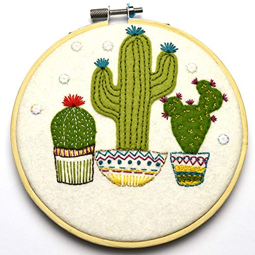 Corinne Lapierre Fieltro Aplique Cactus Hoop Kit Multicolor Talla Única