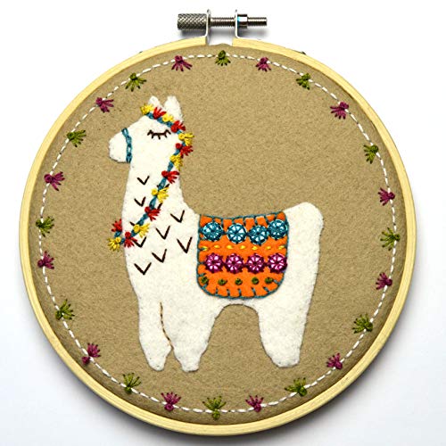 Corinne Lapierre Fieltro Aplique Llama Hoop Kit, Multicolor, Talla Única