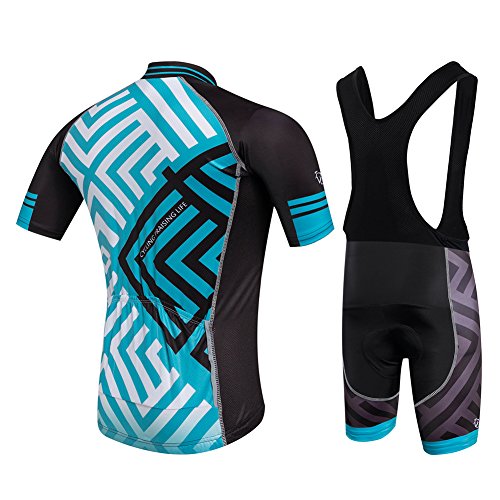 Cornasee Ropa Ciclismo Verano para Hombre Ciclismo Maillot y Culotte Pantalones Cortos (Enrejado,L)