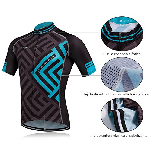 Cornasee Ropa Ciclismo Verano para Hombre Ciclismo Maillot y Culotte Pantalones Cortos (Enrejado,XL)