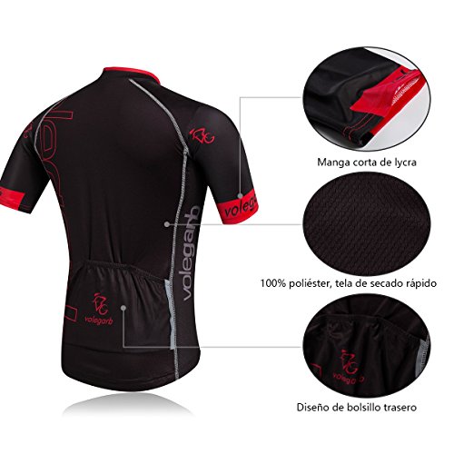 Cornasee Ropa Ciclismo Verano para Hombre Ciclismo Maillot y Culotte Pantalones Cortos (Negro,M)