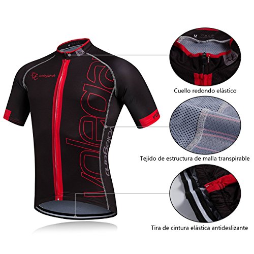 Cornasee Ropa Ciclismo Verano para Hombre Ciclismo Maillot y Culotte Pantalones Cortos (Negro,XL)