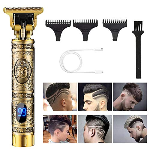 Cortapelos Hombre,Cortapelo para Hombres Profesional,Cortadora de Pelo,con Pantalla de Energía Restante,Carga USB,3 Peines Limitados Profesionales (Buda)